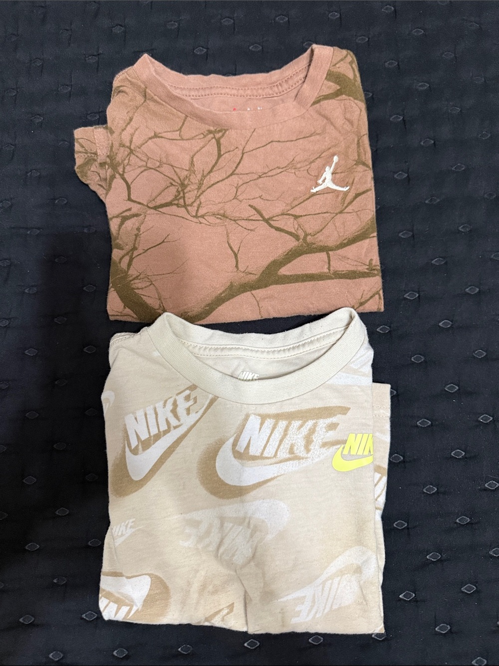 Nike Brown Tree-Print & Beige Logo Short-Sleeve Tees - 2-Pack